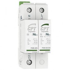 CPT AC Surge Protection Device, Type 2, 2 poles, Single Phase, 40kA(8/20),230V TT, earthing system